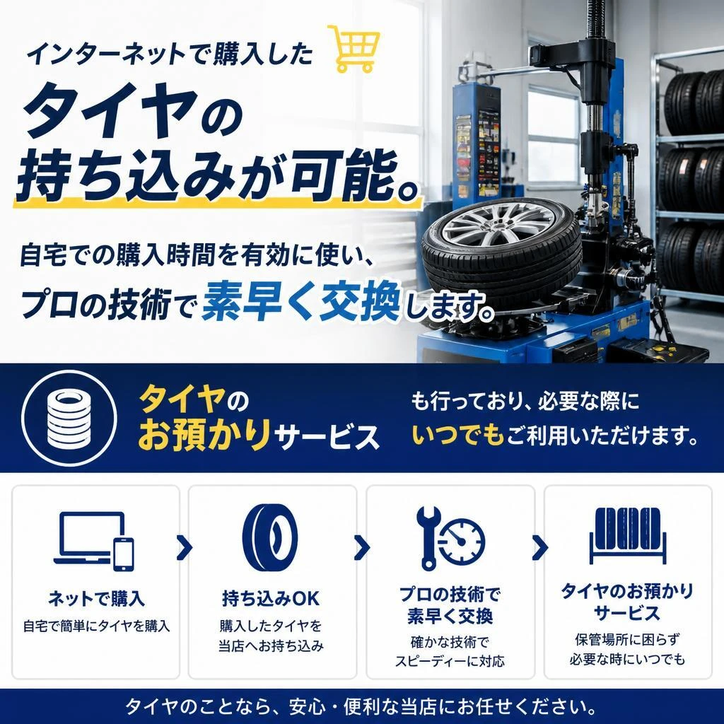 ネット購入タイヤの持ち込み交換